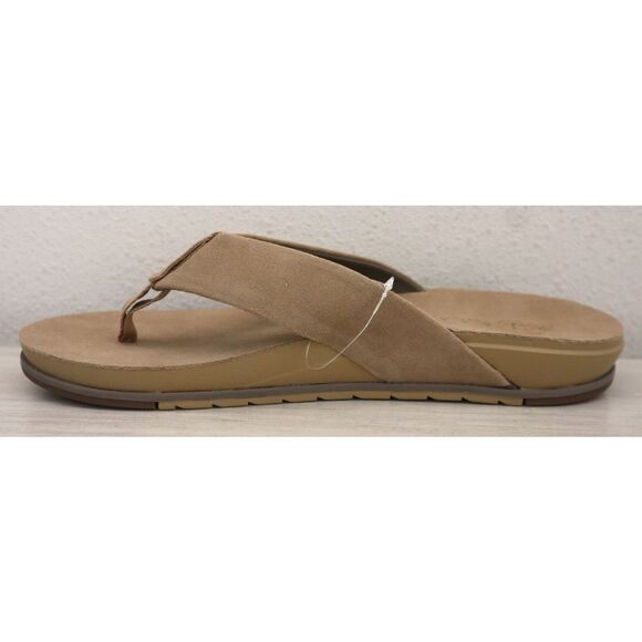 REEF Men's Sz 11D Tan Suede Leather Ojai Flip-Flop Sandals - Picture 4 of 11